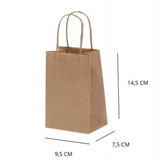 50 Sacola KRAFT Papel Natural - Bijuteria - Mini 9,5X7,5X14,5 - 50 unidades Off// em Oferta na Shopee