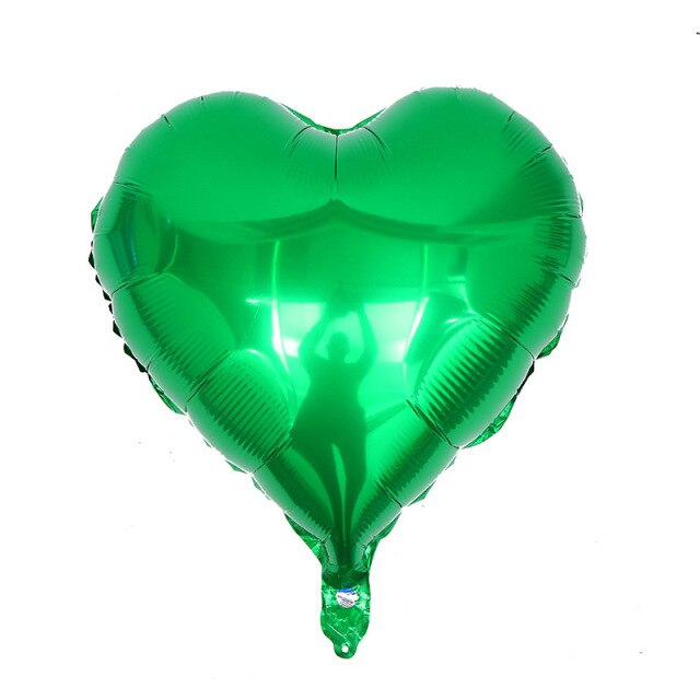 10 Balão Metalizado Coração Verde 45cm 18 Polegadas Festa Decoração Enfeite Natal