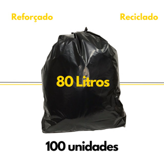 Saco de lixo 80 Litros Super Resistente 100 un em Oferta na Shopee