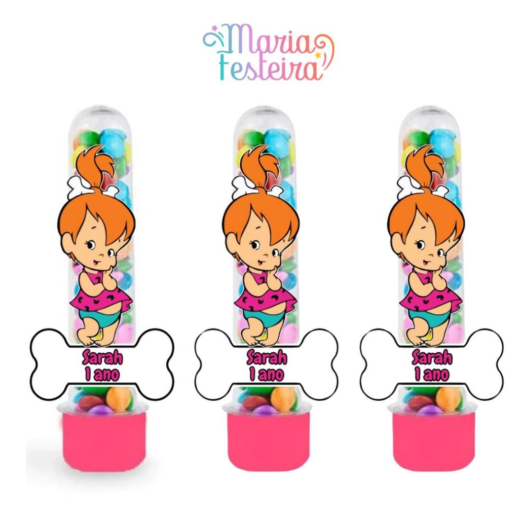 15 Tubetes 3D Personalizados No Tema Pedrita