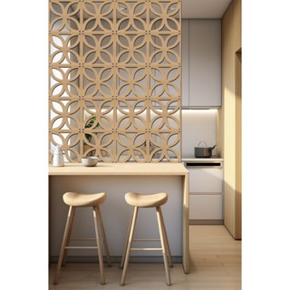 Kit Placas Decorativas Cobogó Divisória de Ambiente 3D em MDF 3mm