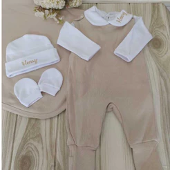 Saída maternidade kit 5 peças menino menina personalizada 100% algodão