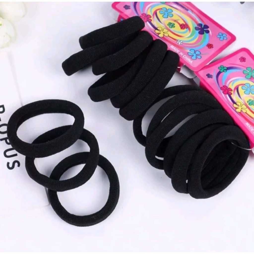 Kit 6 Elásticos Xuxinha Rabicó Para Cabelo - Cor Preto