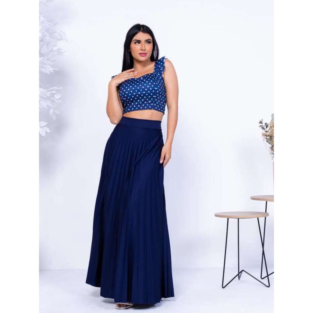 Saia Longa Plissada Feminina Evangelica Cintura Alta Gode Rodada Forro Luxo Festa   e dia  a dia em Oferta na Shopee