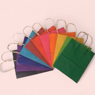 10~40 SACOLAS DE PAPEL  M 21,5x17,5x8,5 12 CORES (LC)// em Oferta na Shopee