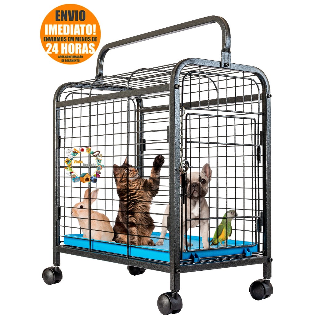 Gaiola De Transporte Avião Viagens Animais Portátil Pets Leva Pet Qualidade Segurança Jel Plast