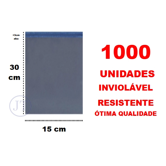 1000 envelopes 15x30 cm (+3 aba) Plástico de segurança, Embalagem Correio em Oferta na Shopee
