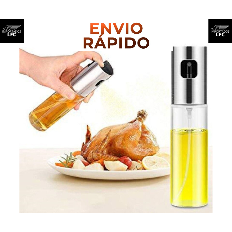 Kit Spray De Azeite Borrifador Vinagre E Óleo Pulverizador Vidro Dourado Prata Galheteiros Cozinha 100ml