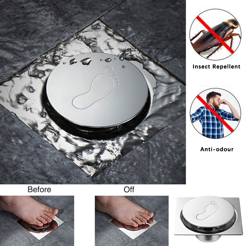 Ralo Inteligente Click 10x10 Cm Inox Banheiro Lavabo Veda Cheiro