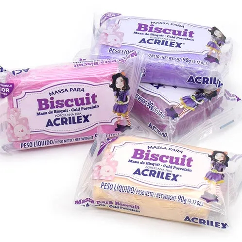 Massa De Biscuit Acrilex 90g Colorida - Escolha As Cores