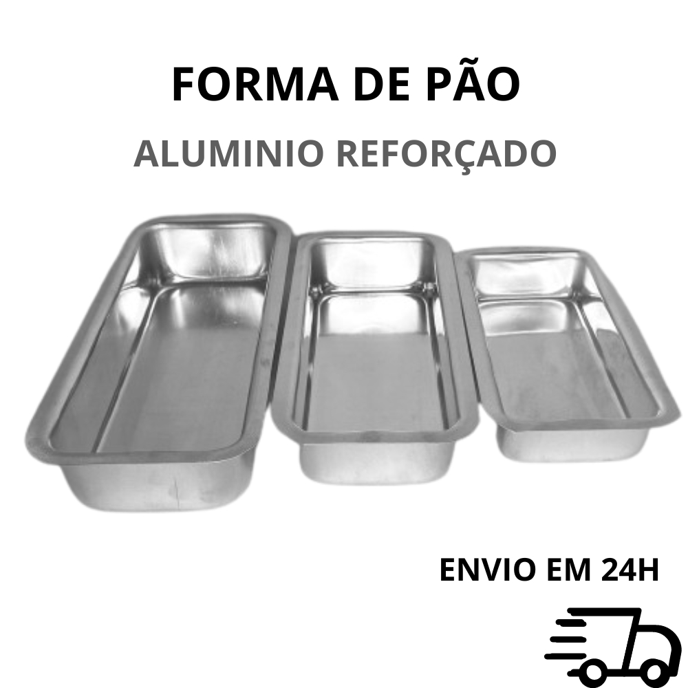 Assadeira Forma de Pão Bolo Avulso em Aluminio Reforçado Retangular