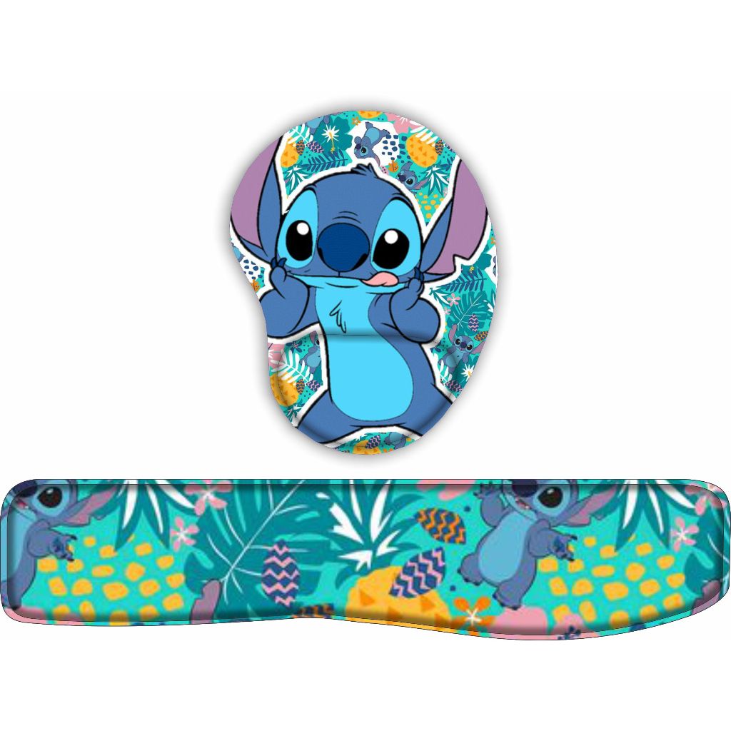 Kit Mouse Pad + Apoio de teclado Stitch em Oferta na Shopee