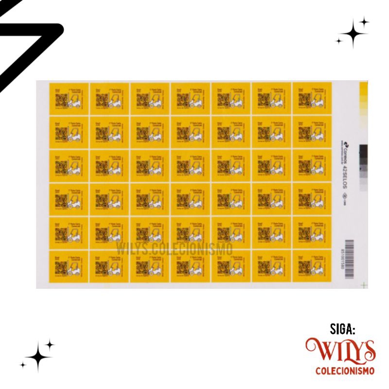 Selo de Carta - Primeiro Porte - Folha com 42 Selos em Oferta na Shopee