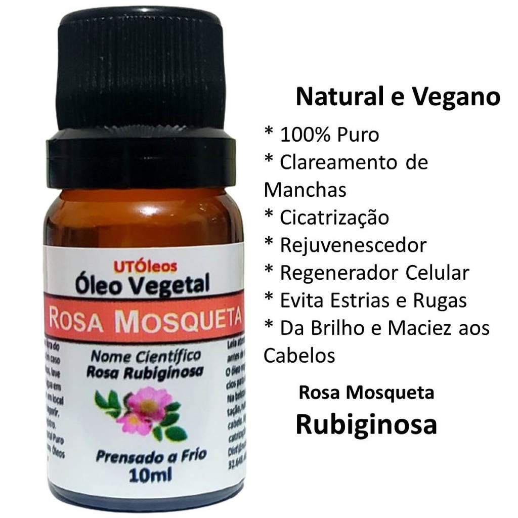Óleo Vegetal de Rosa Mosqueta 100% Puro | Elimina Manchas, Anti Estrias e Celulites 10ml