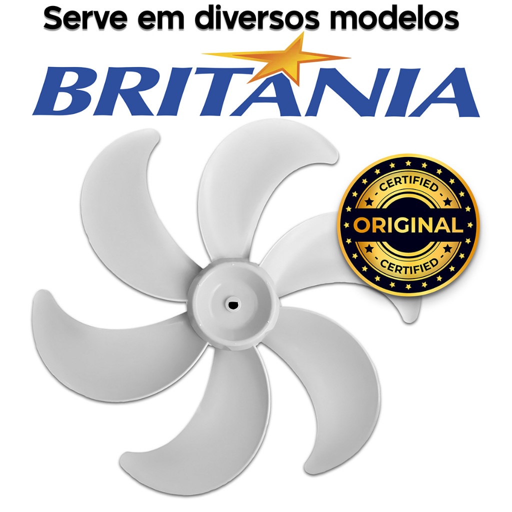 Hélice Ventilador Britânia 30cm 6 Pás Centro Fundo Original em Oferta na Shopee