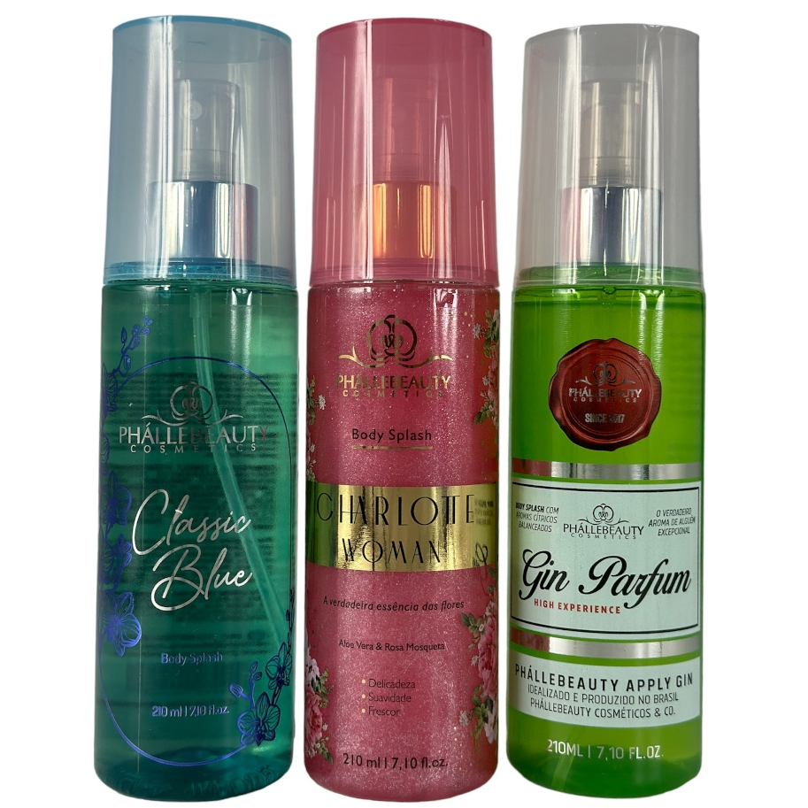 Kit com 3 Body Splash PhálleBeauty
