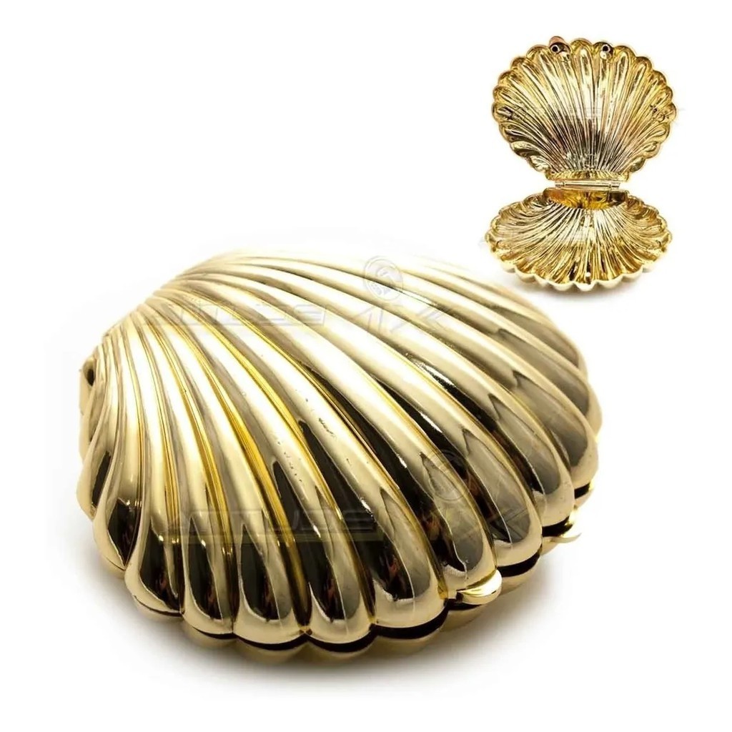 Kit 24 Conchas Marinha Sereia Dourada/Prata/Branca Lembrancinha Decoração