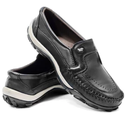 sapatilha mocassim masculino casual couro legítimo preto - 2020