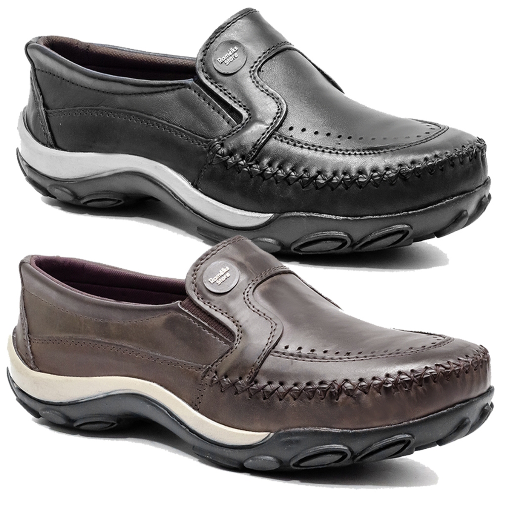 Kit 2 Pares Sapatilha Mocassim Masculino todo em Couro Legítimo-2020