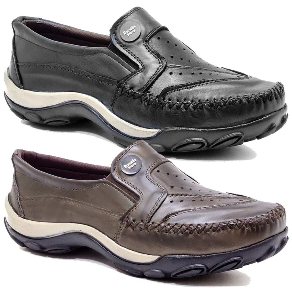 Combo Mocassim Masculino: Couro Legítimo, Preto e Café Conforto Duplo! 2021