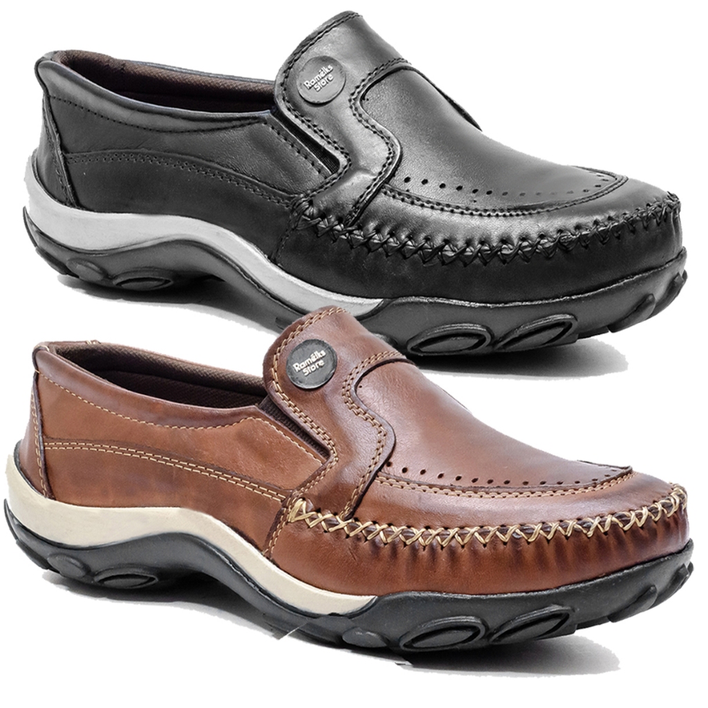 Kit 2 Pares Sapatilha Mocassim Masculino todo em Couro Legítimo - 2020
