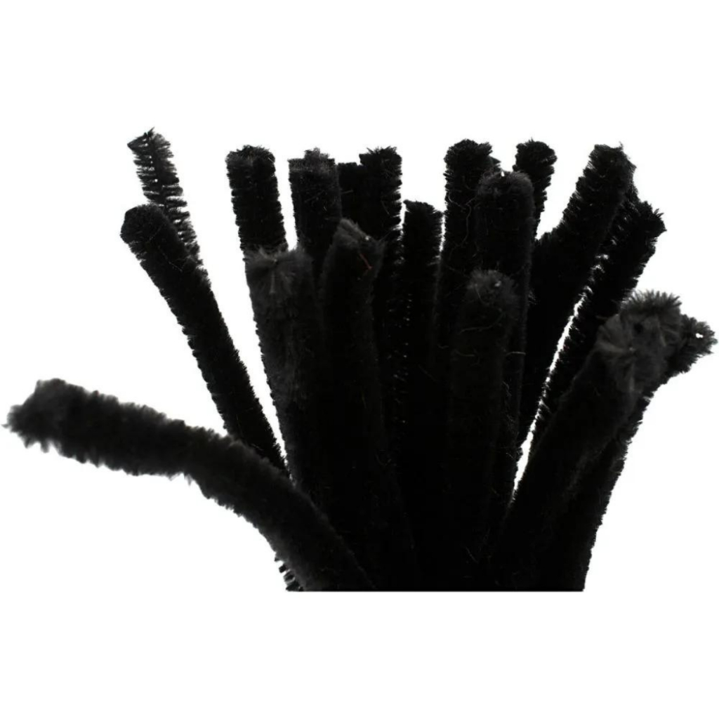 Haste de Chenille 30 cm - Preto - 100 unidades - Artlille - Rizzo