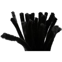 Haste de Chenille 30 cm - Preto - 100 unidades - Artlille - Rizzo