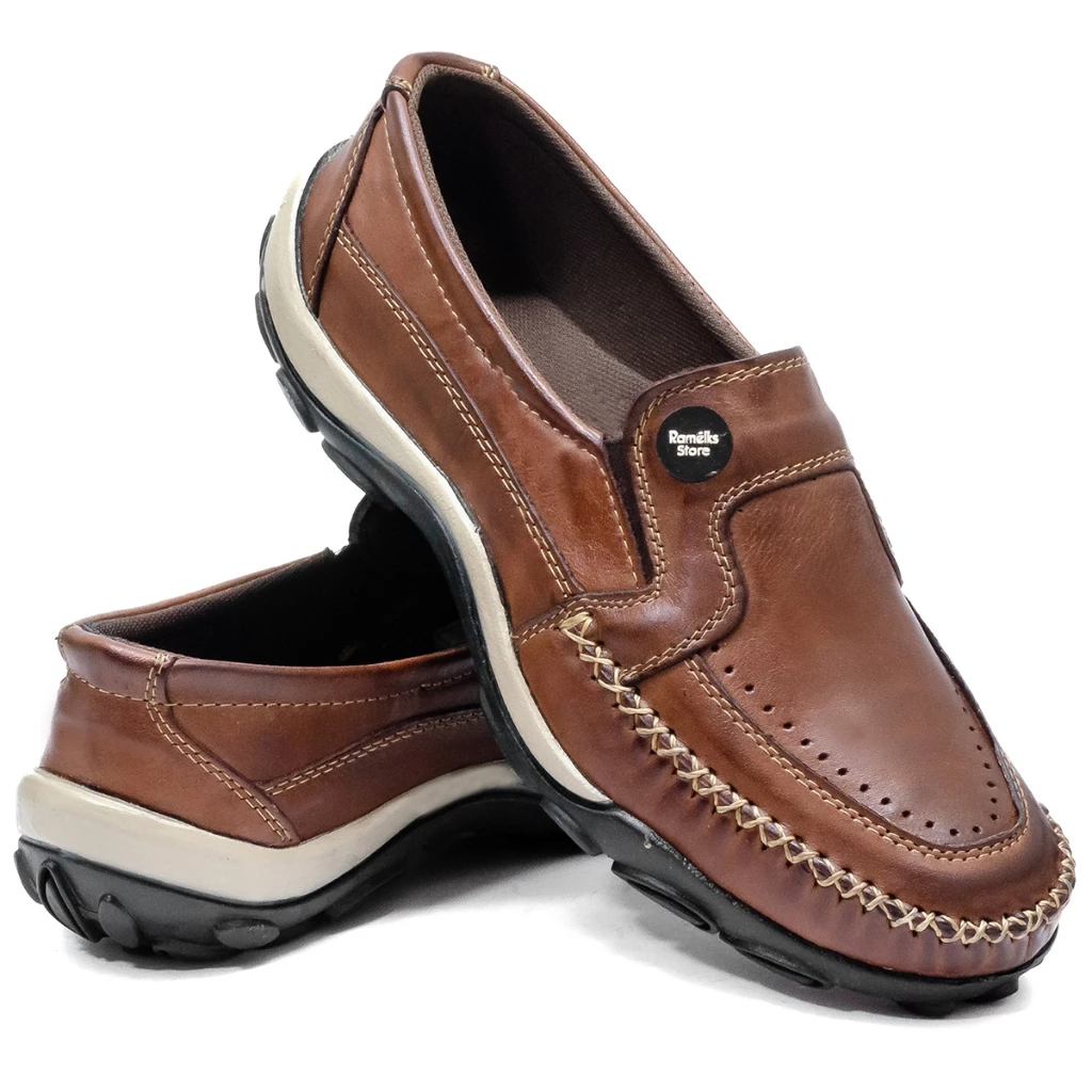 Sapatilha Mocassim Masculina todo em Couro Legítimo Havana- 2020
