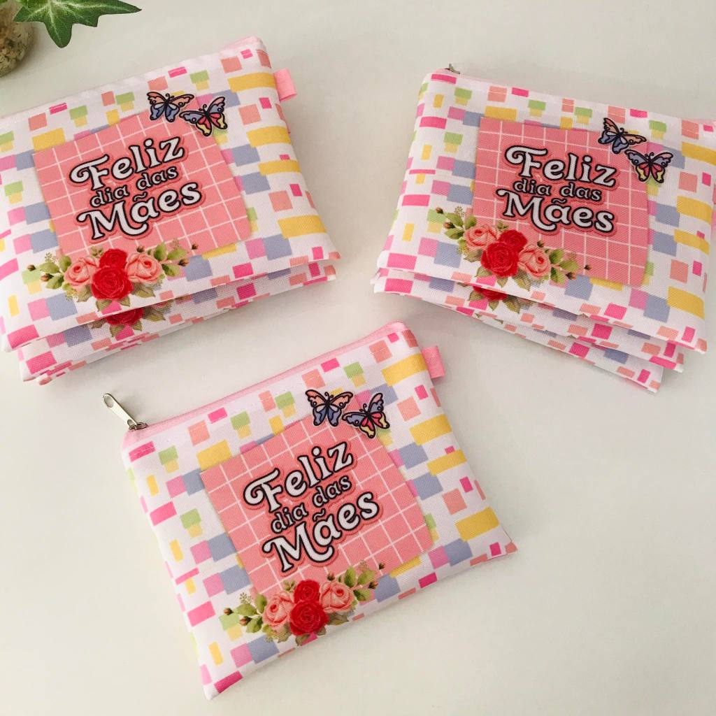 kit com 10 mini necessaires/porta moedas tema MÃE em Oferta na Shopee