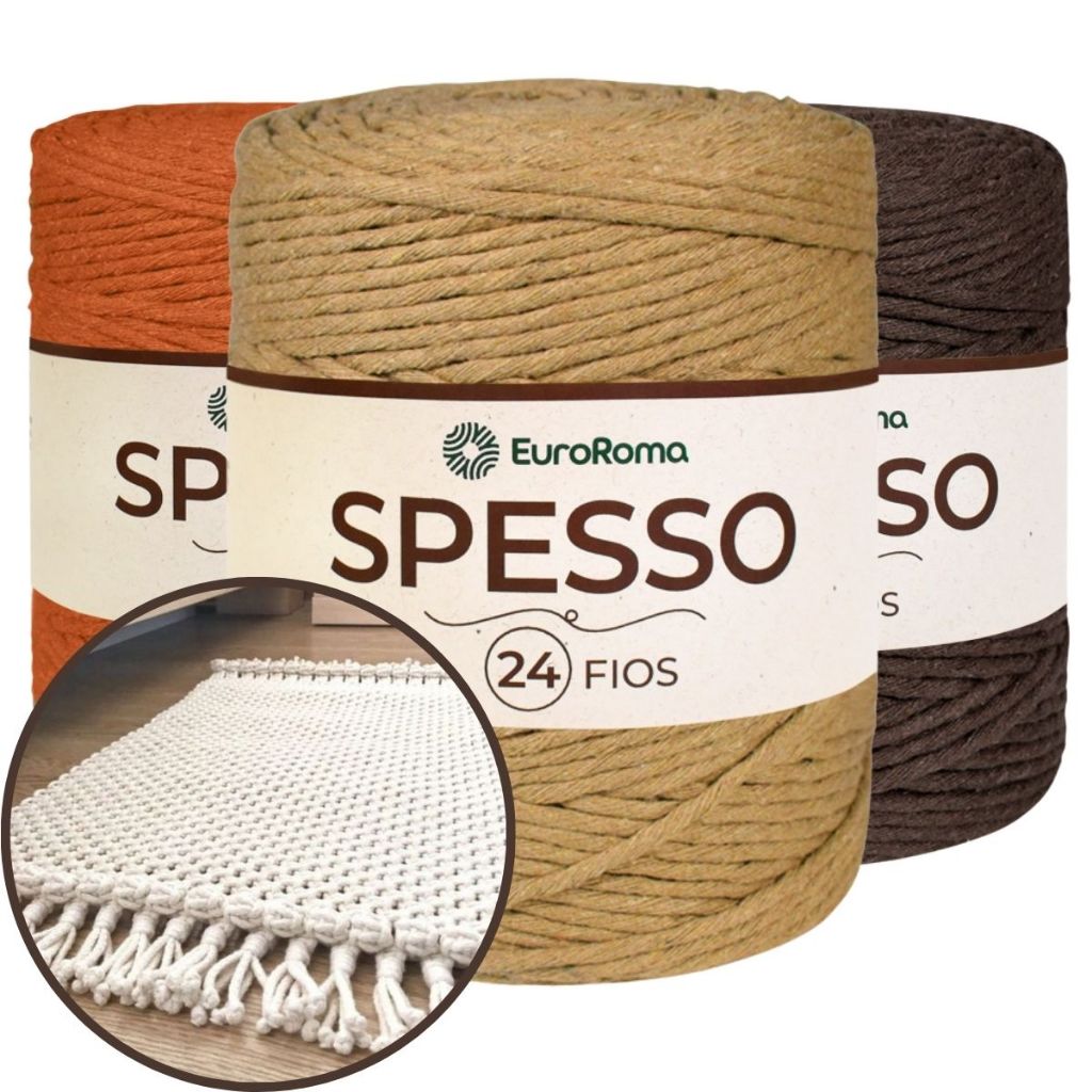 ATACADO PROMOÇÃO Kit 10 Barbantes Spesso Nº24 Euroroma Crochê Macrame Handmade Tapete Artesanato Decoração Fio Grosso