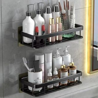 1/2 Prateleira de Banheiro Porta Shampoo Organizador para Parede Sem Furos Multiuso