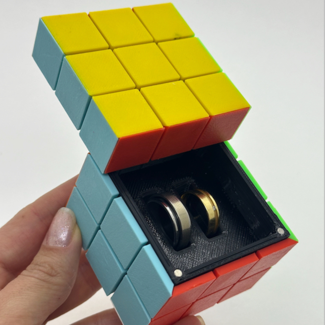 Porta Alianças/Anel - estilo Cubo Magico