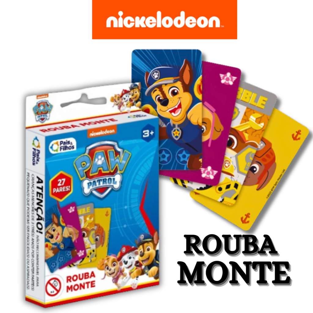 Jogo De Cartas Rouba Monte Patrulha Canina Com 55 Cartas Infantil em Oferta na Shopee