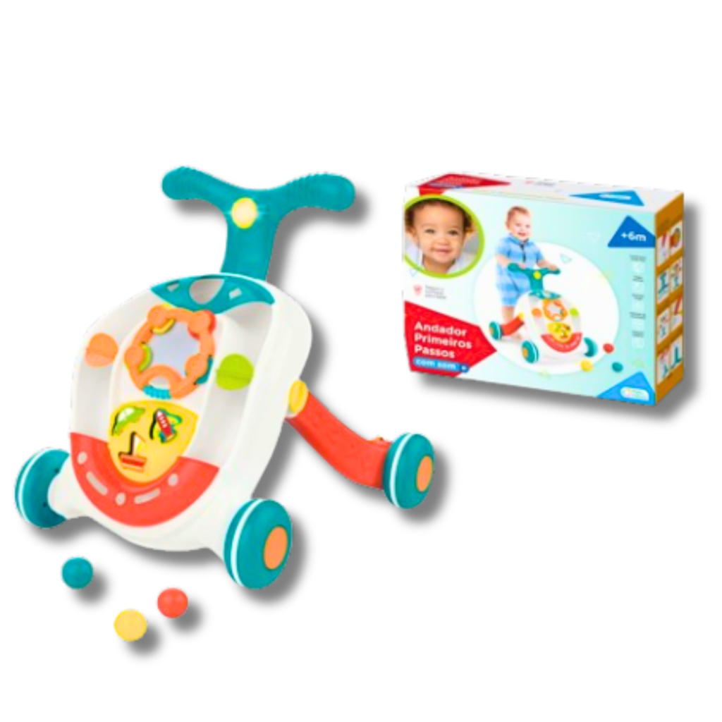 Andador Educativo Didático Musical Centro de Atividades Brinquedo Baby Infantil Colorido