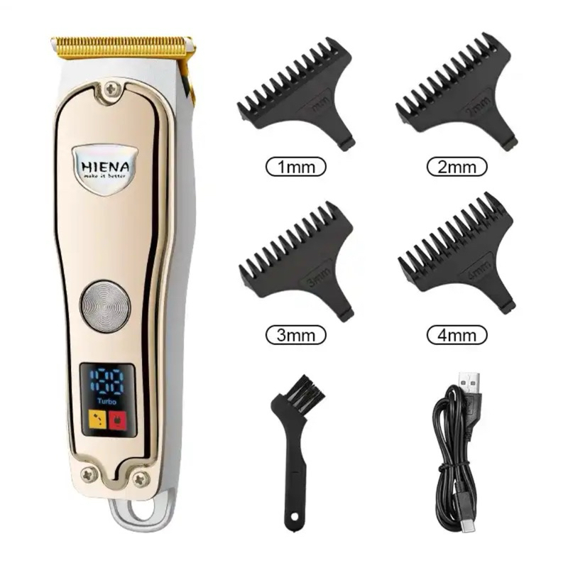 Hiena-Electric Mini Clipper de Acabamento de Cabelo para Homens e Barba, Aparador De Cabelo, Sem Fio, USB Recarregável, Barba Barbeador, HYN-008