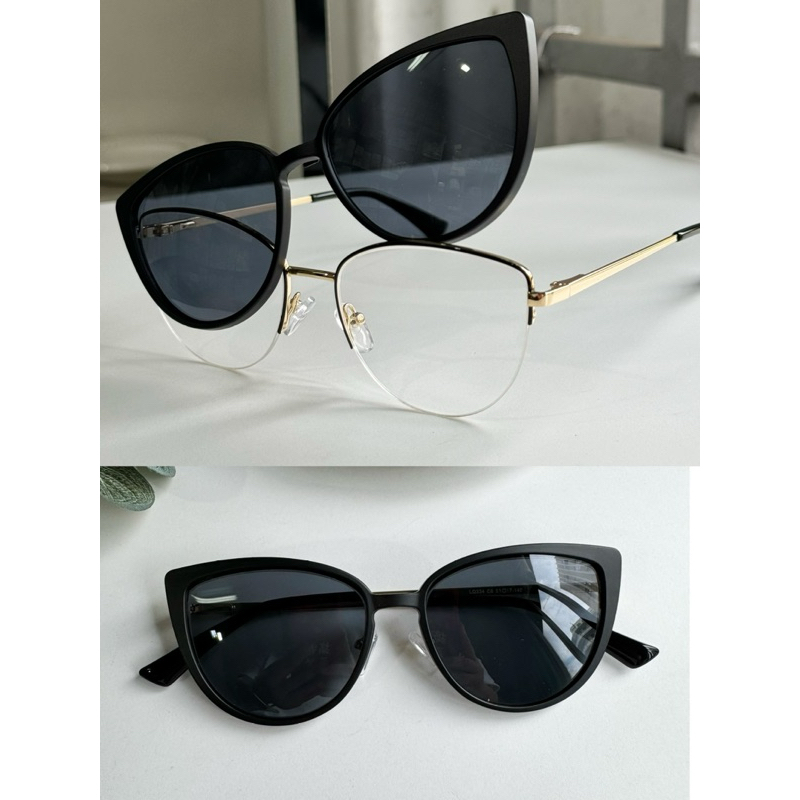 Armação de óculos Clipon 2 Em 1 Feminino Metal Moda/ Fio de nylon / Lente Polarizado 334 em Oferta na Shopee