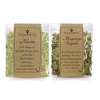 Ervas para Banho | Alecrim e Manjericão Sagrado | Defumação em Oferta na Shopee