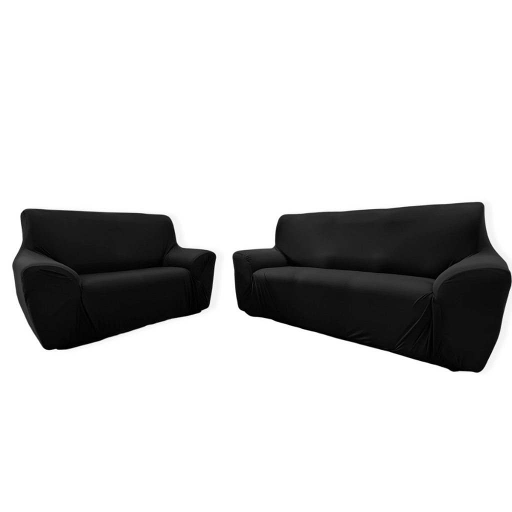 Capa de Sofá Coladinha Kit 2 e 3 Lugares Preto