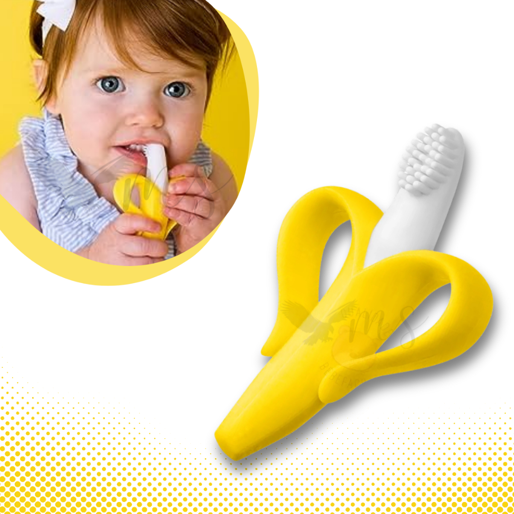 Escova Anti Estresse Mordedor Para Bebê Massageador Gengiva Banana