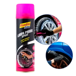 Limpa Pneus Pretinho Spray Bike Moto Carro Automotivo Brilho Lava Jato Limpeza