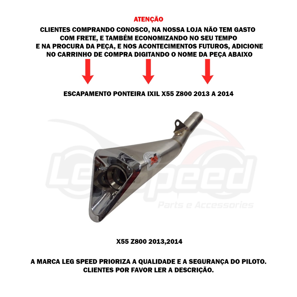 Escapamento Ponteira Z800 2013 A 2014 Ixil X55