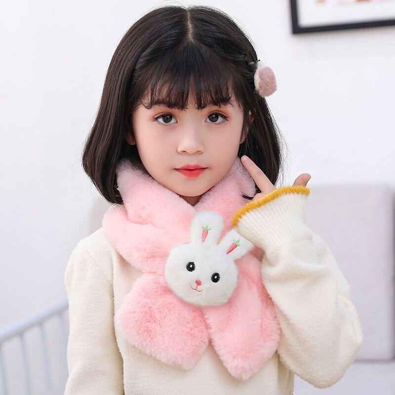 Cachecol Infantil Pelúcia com Bichinho Felpudo Fofinho Inverno Fashion