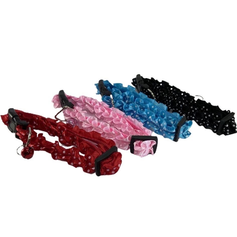 Kit 2 Coleiras Para Cachorro Frufru Cetim Animais de Estimação Pet Gatos Cães Cão com Sino Guizo