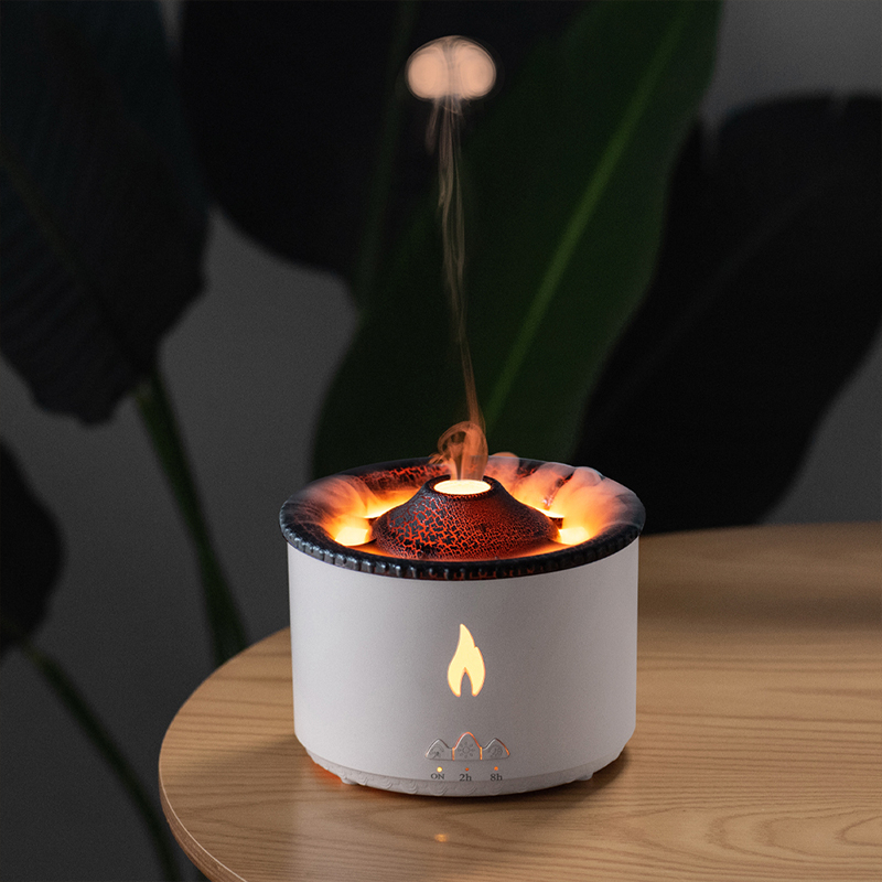 Vulcão umidificador de ar chama lâmpada aromaterapia difusor elétrica para a casa óleo essenciais