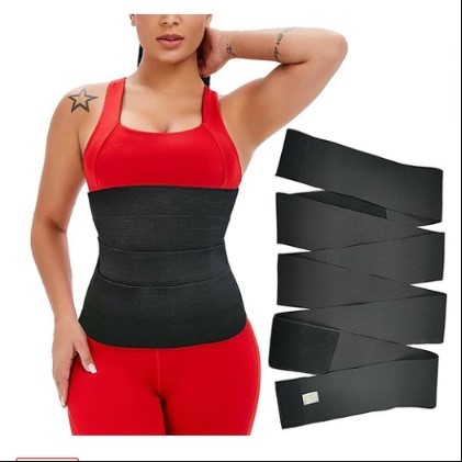 Cinta Modeladora INVISÍVEL Faixa Cintura Queima Gordura Preta Wrap Waist Trainer Tape, Pós Parto 5M. em Oferta na Shopee