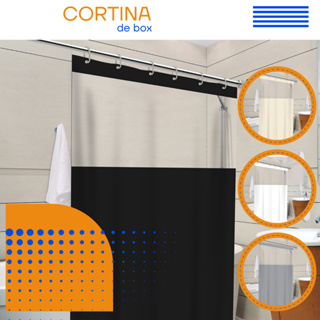 Cortina De Banheiro Box Com Visor Transparente Em PVC Anti Mofo Grande Com Ganchos Vários Modelos em Oferta na Shopee