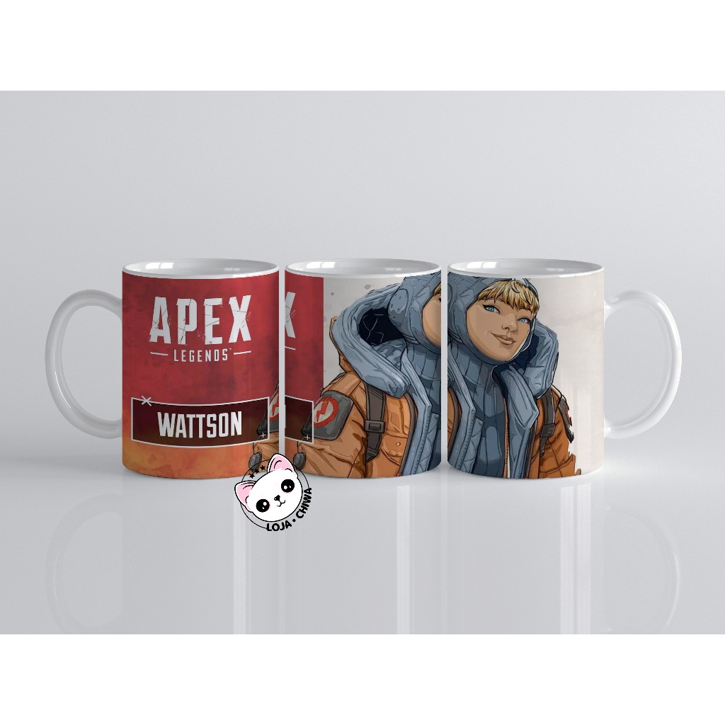Caneca Personalizada Apex Legends Wattson Jogo Gamer Battle Royal Personagems Cerâmica Importada