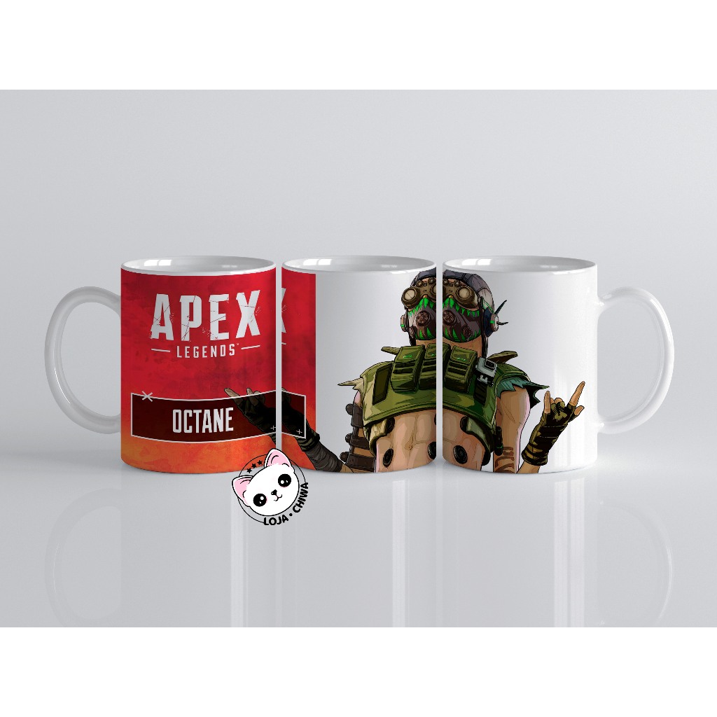 Caneca Personalizada Apex Legends Octane Jogo Gamer Battle Royal Personagems Cerâmica Importada