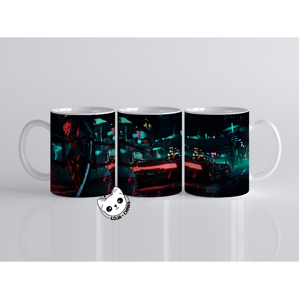 Caneca Personalizada Cyber Punk Jogo Gamer  Xicara Copo 2 Cerâmica Importada