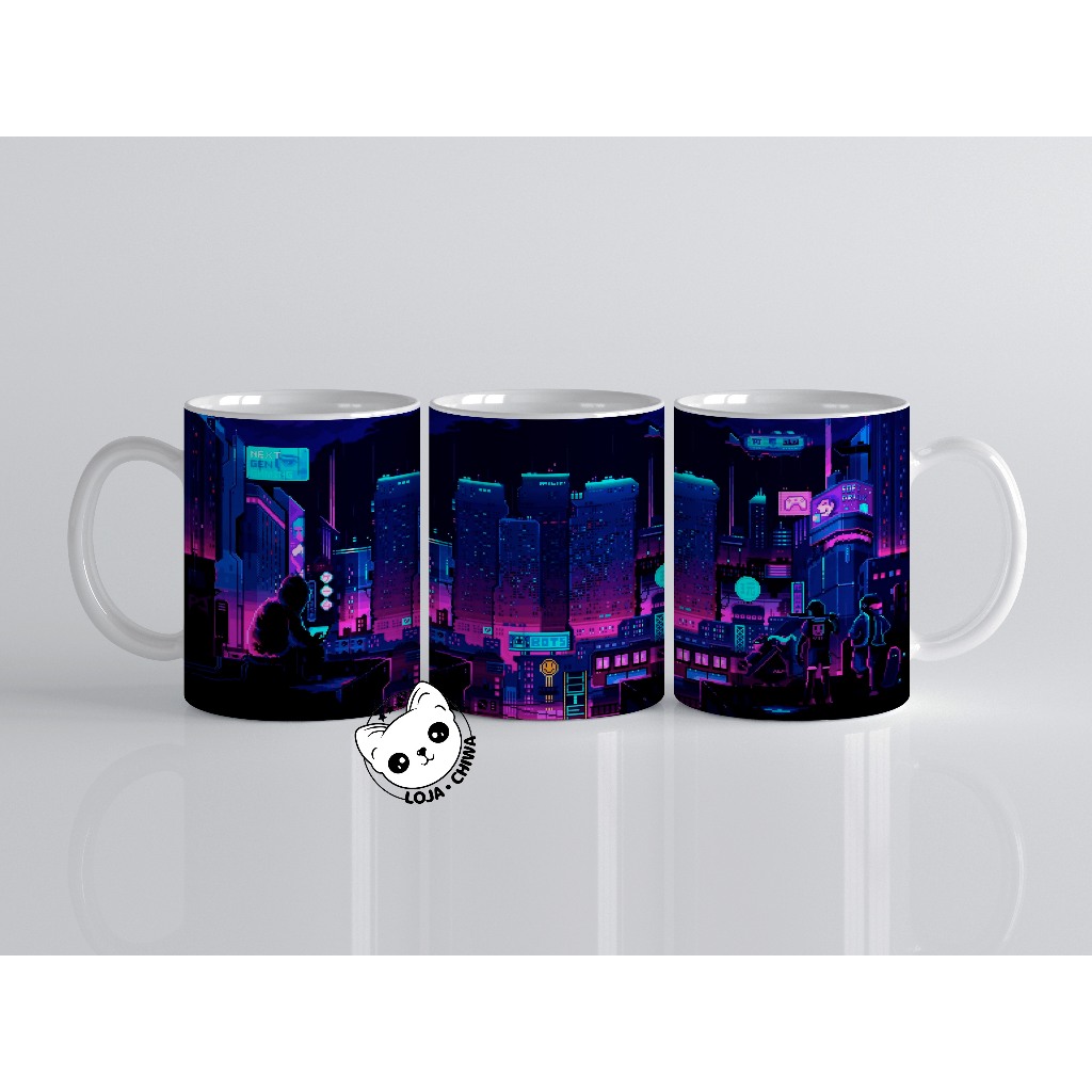 Caneca Personalizada Cyber Punk Jogo Gamer Xicara Copo 3 Cerâmica Importada